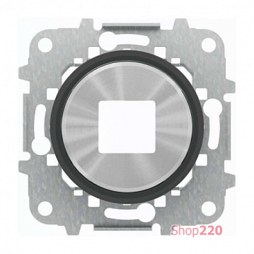 Накладка USB розетки, хром/черное стекло, Sky Moon ABB 8685 CN