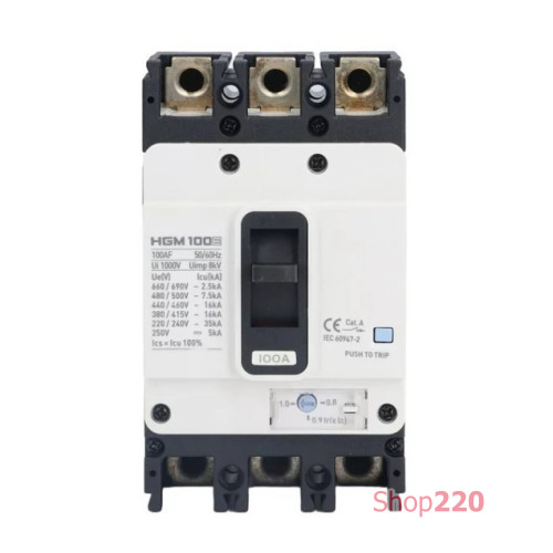Автоматический выключатель MCCB HGM 3P 1250A Icu-70kA (0.6 – 1.0) x In