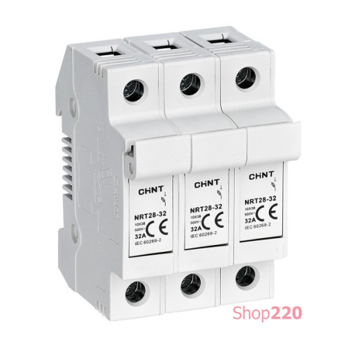 Держатель предохранителей 3P 10x38, NRT28-32 Chint 520467