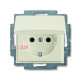 Розетка с заземлением и крышкой, слоновая кость, ABB 20 EUK-92-507 Basic 55