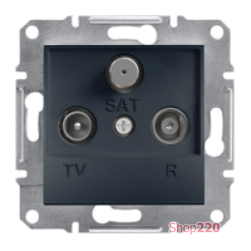 Розетка TV/R/SAT проходная 4дБ, антрацит, EPH3500271 Asfora Schneider