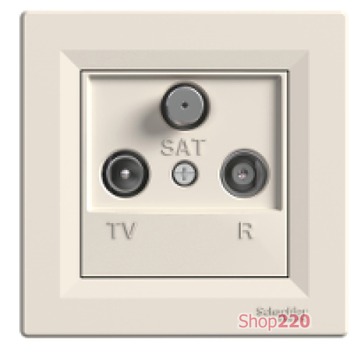 Розетка TV/R/SAT проходная, кремовый, EPH3500223 Schneider Asfora