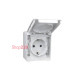 Розетка одинарная с крышкой наружная 2P+Z Schuko Efapel Waterproof 16А/250В, герметичная IP65, белый 48131 CBR