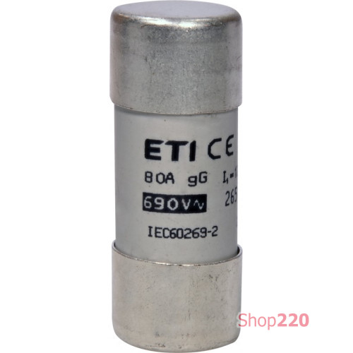 Предохранитель CH22x58 gG 80A 690V ETI 2651049