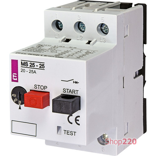 Автомат защиты двигателя 25А, MS25-25 ETI 4600320