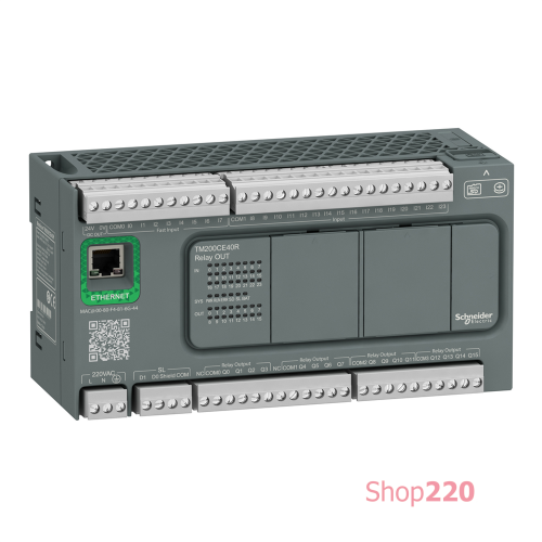 ПЛК M200 40 входов/выходов, 220В, 24/16 реле, Ethernet TM200CE40R