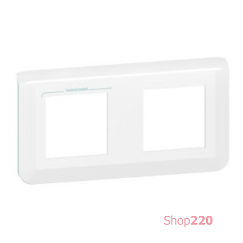 Рамка 2 поста, антибактериальный белый, Mosaic New Legrand 078725L