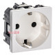Розетка с заземлением, белый, Zenit ABB N2288 BL
