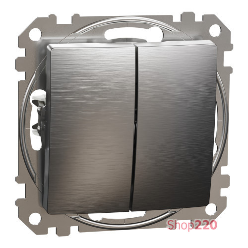 Двухклавишный выключатель, матовый алюминий, Sedna Design Schneider Electric SDD170105U