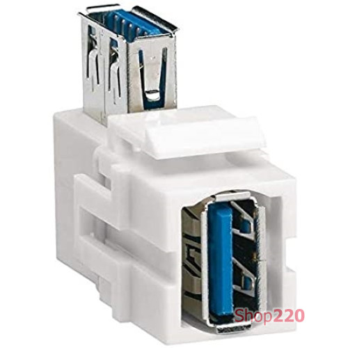 Разъем USB 3.0 угловой типа KeyStone, VZ30UA Hager