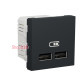 Розетка USB для зарядки, двойная, антрацит, 2 модуля, Unica New Schneider NU341854