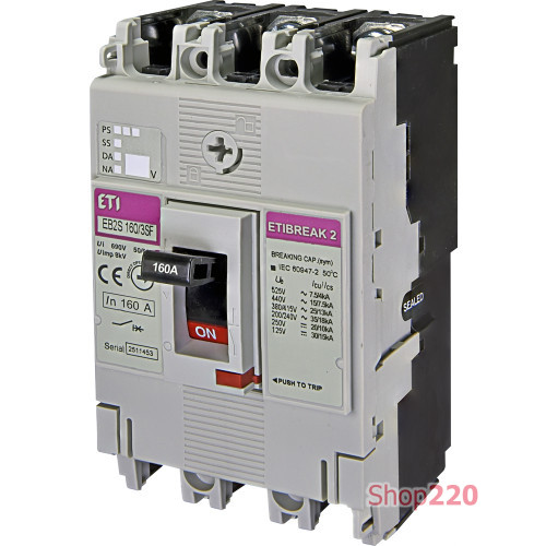 Силовой автомат 160А, 25кА, EB2S 160/3SF ETI 4671837