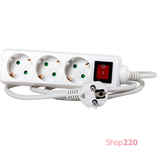 Удлинитель 3 гнезда, 3м, с заземлением, с выключателем, baby protect, e.es.3.3.zsb Enext s042007