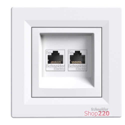 Розетка компьютерная RJ45 двойная, белый, EPH4400121 Schneider Asfora