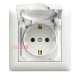 Розетка с заземлением и крышкой, белый, Lumina-2 WL1150 Hager