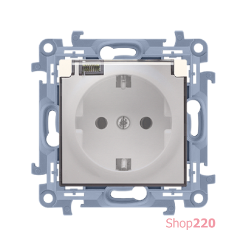 Розетка IP44 с прозрачной крышкой, кремовый, SIMON10