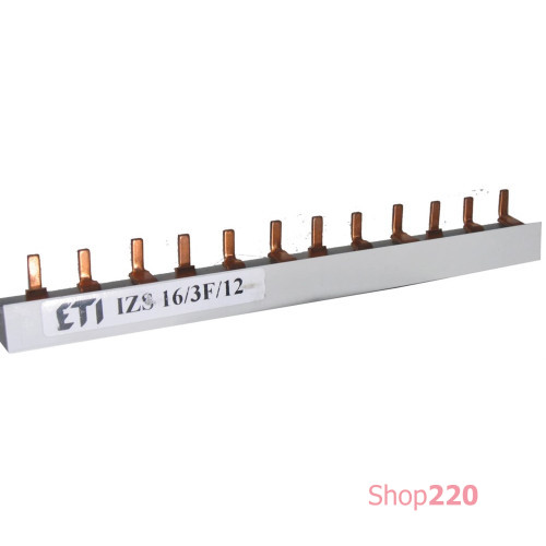 Шина питания IZS 16/3F/12 (16мм кв, 3P, 12 модулей, Pin) ETI 2921112