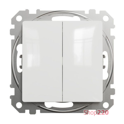 Выключатель 2 клавишный, белый, Sedna Design SDD111105