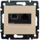 Механизм розетки компьютерной RJ 45 cat.6 UTP + телефонной RJ 11, слоновая кость, 774180 Legrand Valena