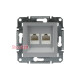 Розетка компьютерная RJ-45 двойная, алюминий, EPH4400161 Asfora Schneider