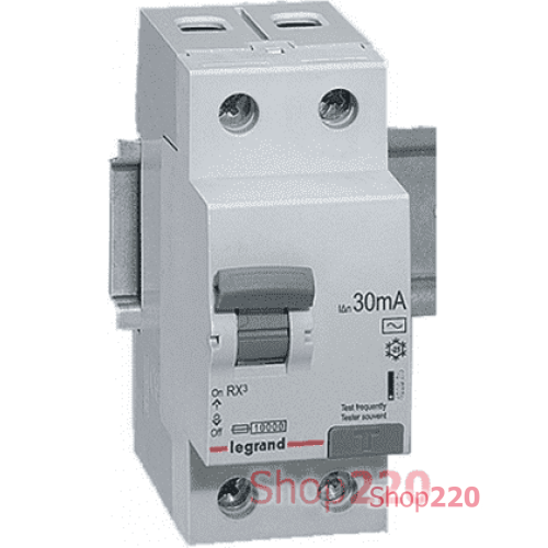 УЗО 63А 100мА , 2 полюса, тип АC, 402030 Legrand RX3