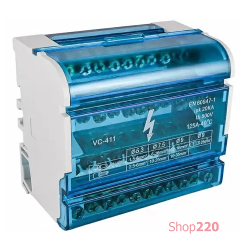 Кросс-модуль на din-рейку 125А, 4 полюса, e.cbs.pro.4.11 Enext p0650005