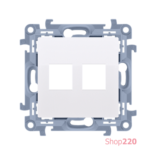 Розетка информационная под модуль 2xRJ45 Keystone, белый, SIMON10