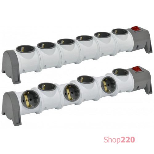 Блок для удлинителя 6-местный EC6-EMP (Schuko, пустой, 16A, 250V, 2P+PE) ETI 4481028