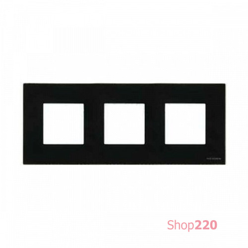Рамка 3 поста, стекло черное, Zenit ABB N2273 CN