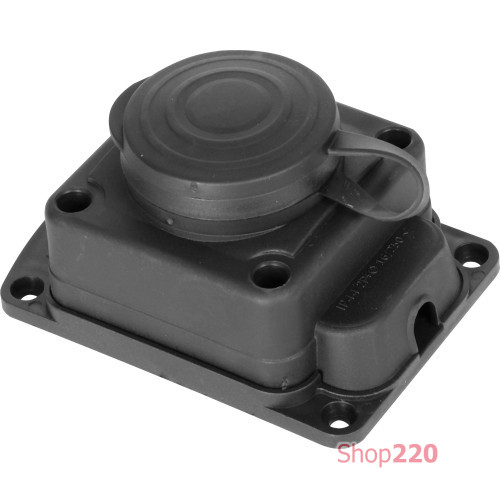 Розетка одинарная с защитной крышкой каучуковая с заземлением, 16А, e.socket.rubber.029.1.16 Enext s9100025