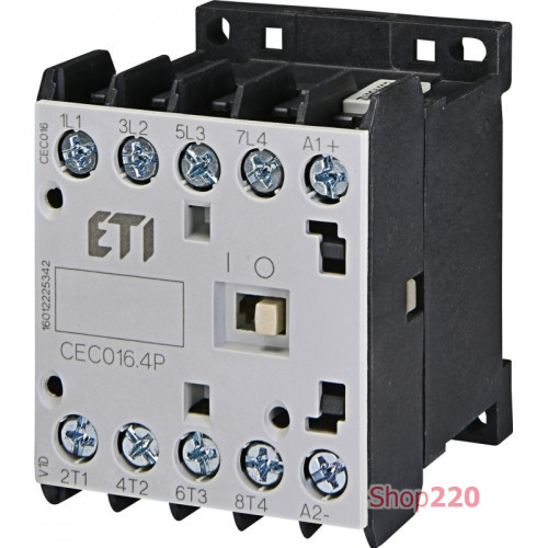 Контактор миниатюрный CEC 16.4P 230V АС (16A; 7,5kW; AC3) 4р (4 н.в.) ETI 4641203