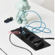 Блок розеток в стол 3х220В + USB, черный, Axessline QuickBox Kondator