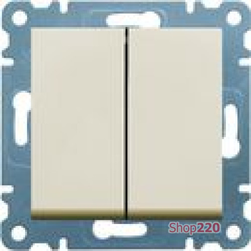 Выключатель проходной двухклавишный, кремовый, Lumina-2 WL0051 Hager