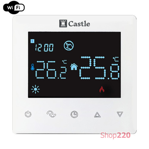 Терморегулятор для теплого пола Castle AC606H с функцией WI-FI (Белый)
