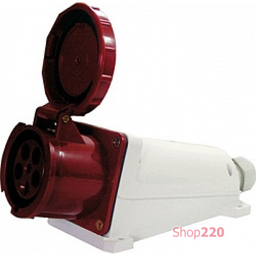 Силовая розетка 63А, 380В, 5 полюсов, стационарная, e.socket.pro.5.63