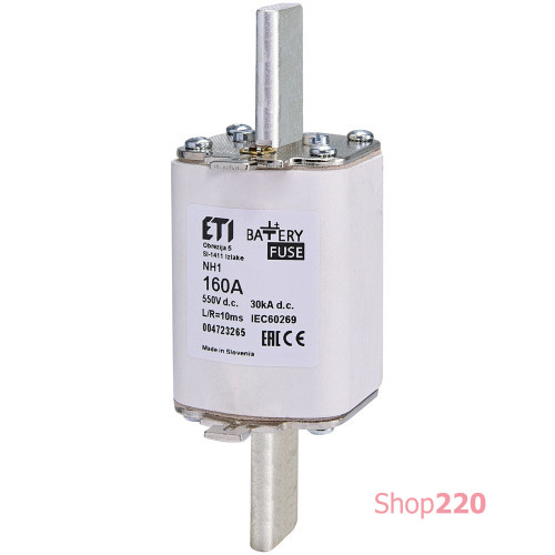 Предохранитель для защиты аккумуляторных батарей NH-1 Battery 200A 550V DC ETI 4723266