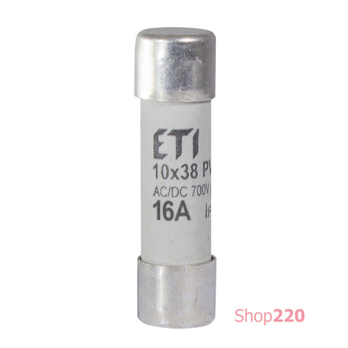 Сверхбыстрый предохранитель CH 10x38 gR 16A 700V (50kA AC) для защиты полупроводников ETI 2625023