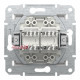 Розетка компьютерная RJ45 кат.6 двойная, белый, Schneider Asfora