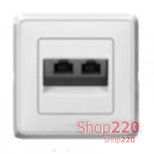 Механизм компьютерной розетки двойной RJ45, белый, 773642 Legrand Cariva