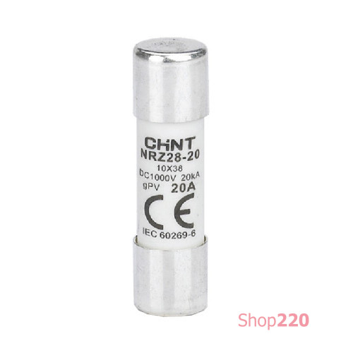 Предохранитель 12A gPV 1000V DC, 10х38мм, для солнечных панелей, NRZ28-20 Chint 676031