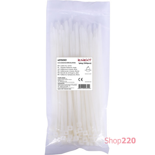 Кабельная стяжка 1020мм х 9мм, белый, e.ct.stand.1020.9.white Enext s015073