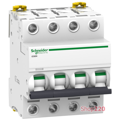 Автоматический выключатель 50А, 4 полюса, кривая C, IC60N Acti9 Schneider Electric A9F79450