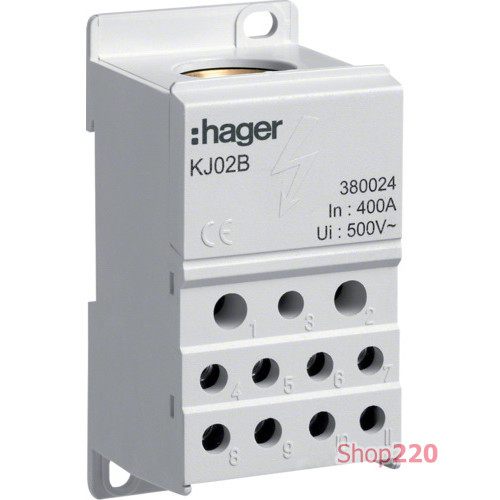 Блок распределительный 1 полюс, 400А, KJ02B Hager