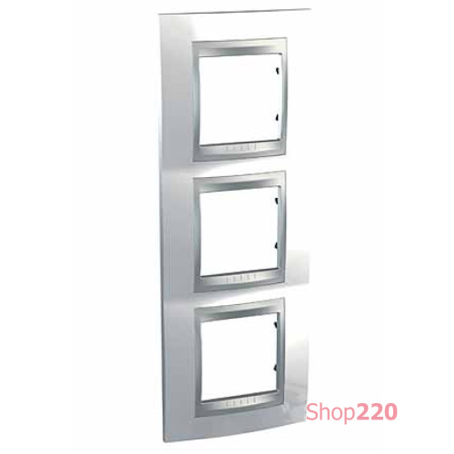 Рамка 3 поста, белоснежный, вертикальная Unica MGU66.006V.092 Schneider
