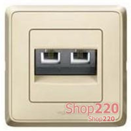 Механизм компьютерной розетки двойной RJ45, слоновая кость, 773742 Legrand Cariva