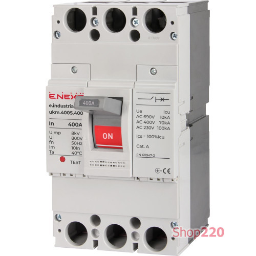 Силовой автомат 400 А, трехфазный, 70кА, e.industrial.ukm.400S.400 Enext i0010010