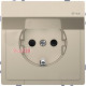 Розетка электрическая с крышкой, IP44, сахара, Merten MTN2314-6033