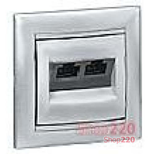 Механизм розетки компьютерной RJ45 кат, 5 UTP двойная, алюминий, Legrand 770231 Valena