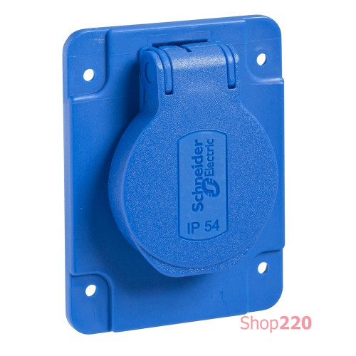 Розетка SCHUKO синяя, 65x85 мм, 250В/16А, IP54 PKS61B