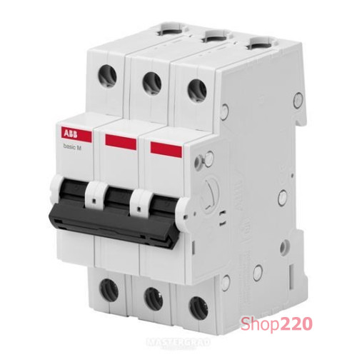 Автоматический выключатель 6А, 3 полюса, уставка C, ABB BMS413C06